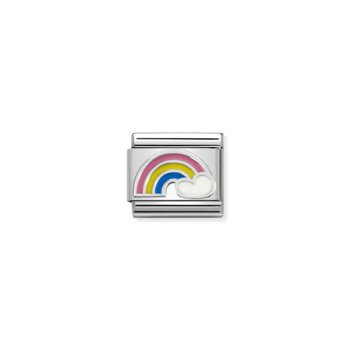 Nomination - Composable Classic SYMBOLS in stainless steel, enamel and 925 sterling silver Rainbow