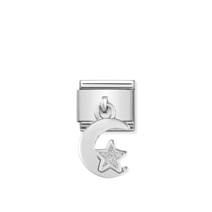 Nomination - Composable Classic CHARMS steel, 925 sterling silver and enamel (05_Moon and star)