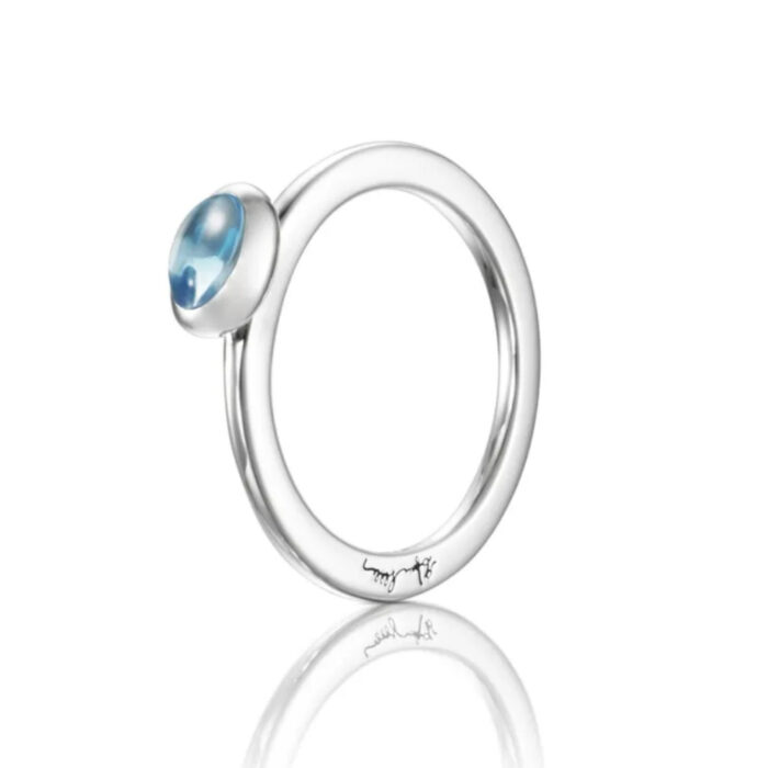 Efva Attling - Love Bead ring i sølv med blå topaz