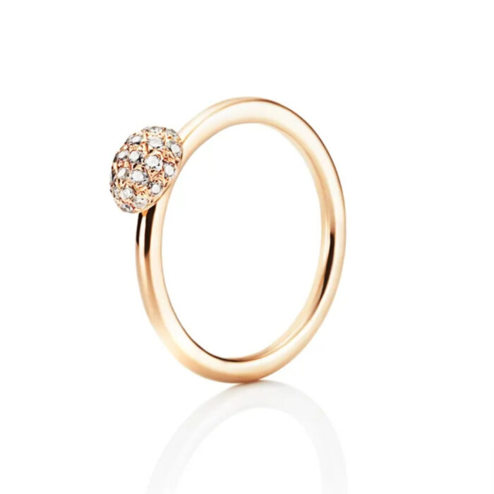 Efva Attling - Love Bead ring i 18k gult gull med diamanter