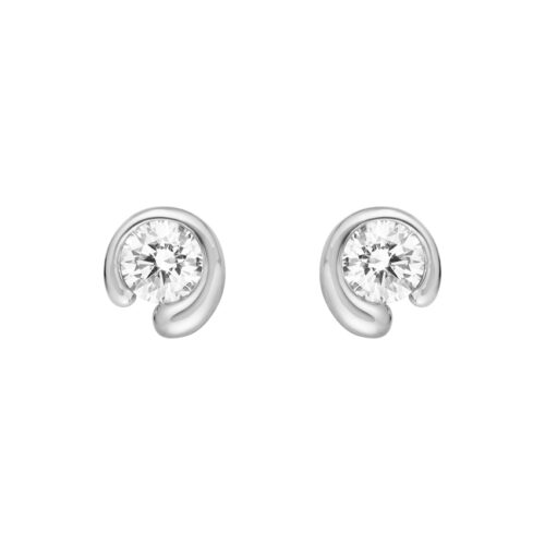 Georg Jensen - Mercy solitaire ørepynt i 18k hvitt gull med 0,20ct TW/VS diamanter