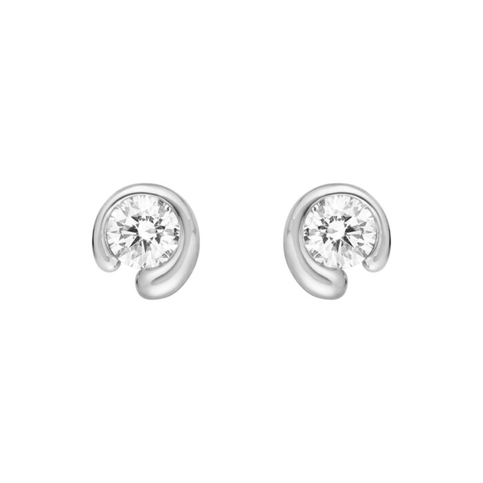Georg Jensen - Mercy solitaire ørepynt i 18k hvitt gull med 0,20ct TW/VS diamanter