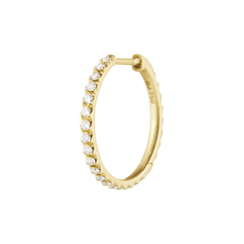 Georg Jensen - Signature ørering i 18k gult gull med diamanter, stor
