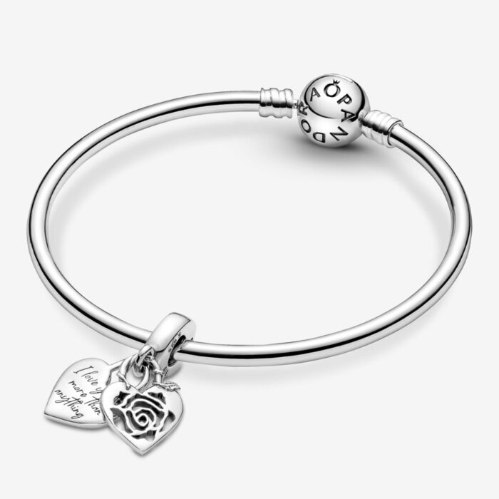 Pandora - Rose Hjerteformet Hengelås Hengende Charm