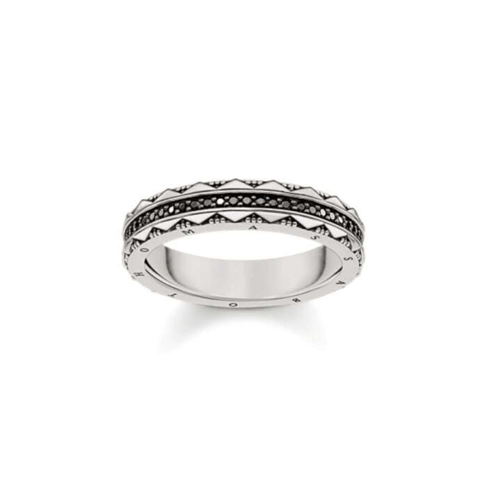 Thomas Sabo - Ring i sølv med sorte zirkonia