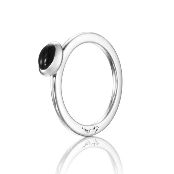 Efva Attling - Love Bead ring i sølv med sort onyx