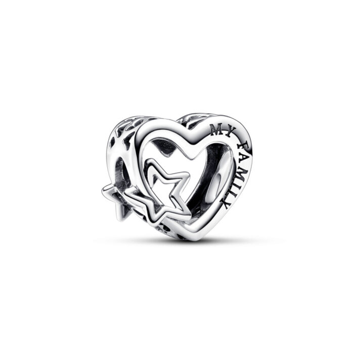 Pandora - Openwork Familiehjerte og Stjerne Charm