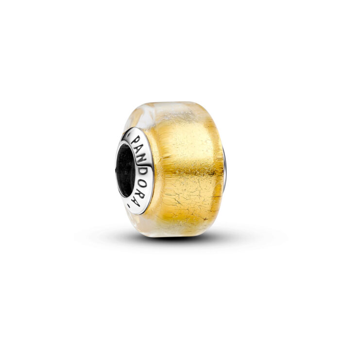 Pandora - Gullfarget Mini Muranoglass Charm