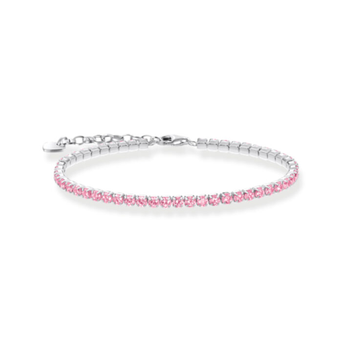 Thomas Sabo - Tennisarmbånd i sølv med rosa zirkonia