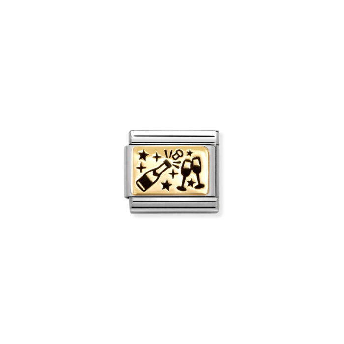 Nomination - COMPOSABLE CLASSIC PLATES (IC) IN STEEL AND 18K GOLD (61_CHEERS)