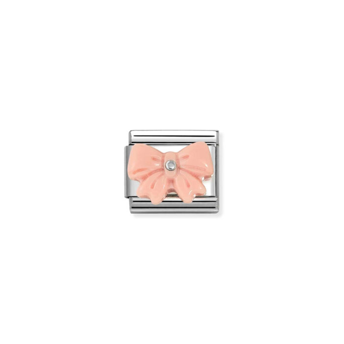 Nomination - COMPOSABLE CLASSIC STONE SYMBOLS IN STEEL AND 925 STERLING SILVER (21_PINK RESIN BOW)