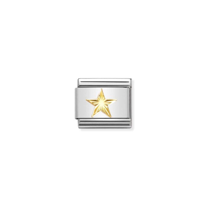 Nomination - COMPOSABLE CLASSIC SYMBOLS IN STAINLESS STEEL WITH 18K GOLD (55_DIAMOND-COATED STAR)