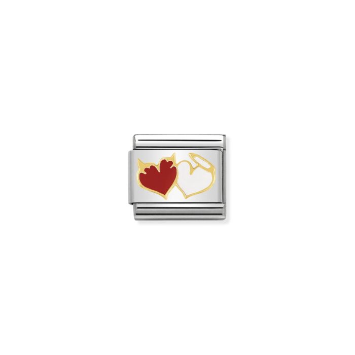 Nomination - COMPOSABLE CLASSIC LOVE IN STAINLESS STEEL, ENAMEL AND 18K GOLD (27_HEART ANGELS AND DEVILS)