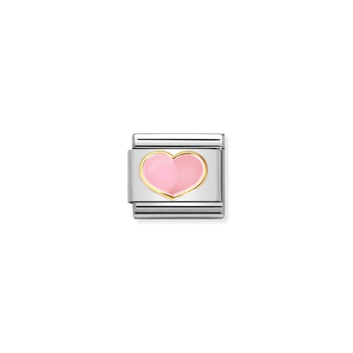 Nomination - COMPOSABLE CLASSIC LOVE 2 STAINLESS STEEL, ENAMEL AND 18K GOLD (21_PINK HEART)