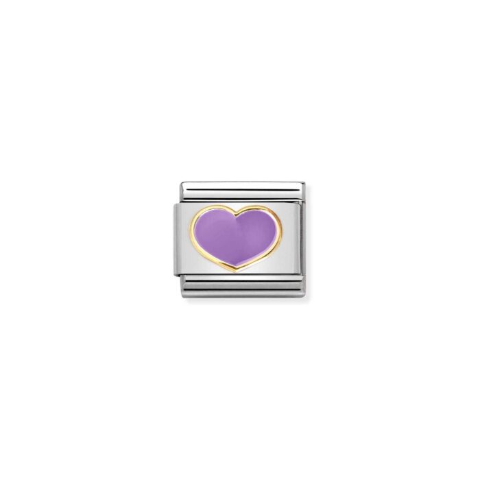 Nomination - COMPOSABLE CLASSIC LOVE 2 STAINLESS STEEL, ENAMEL AND 18K GOLD (22_LILAC HEART)