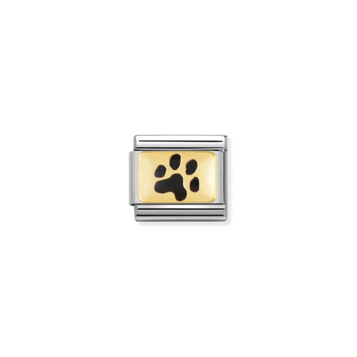 Nomination - COMPOSABLE CLASSIC PLATES STEEL , ENAMEL AND 18K GOLD (47_PAW PRINT)