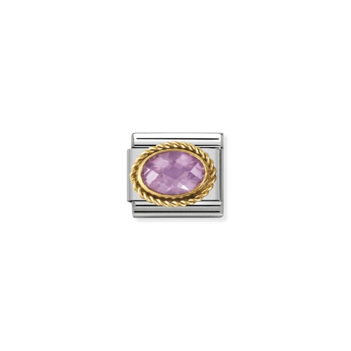 Nomination - COMPOSABLE CLASSIC FACETED CUBIC ZIRCONIA, STAINLESS STEEL AND 18K GOLD (003_PINK)