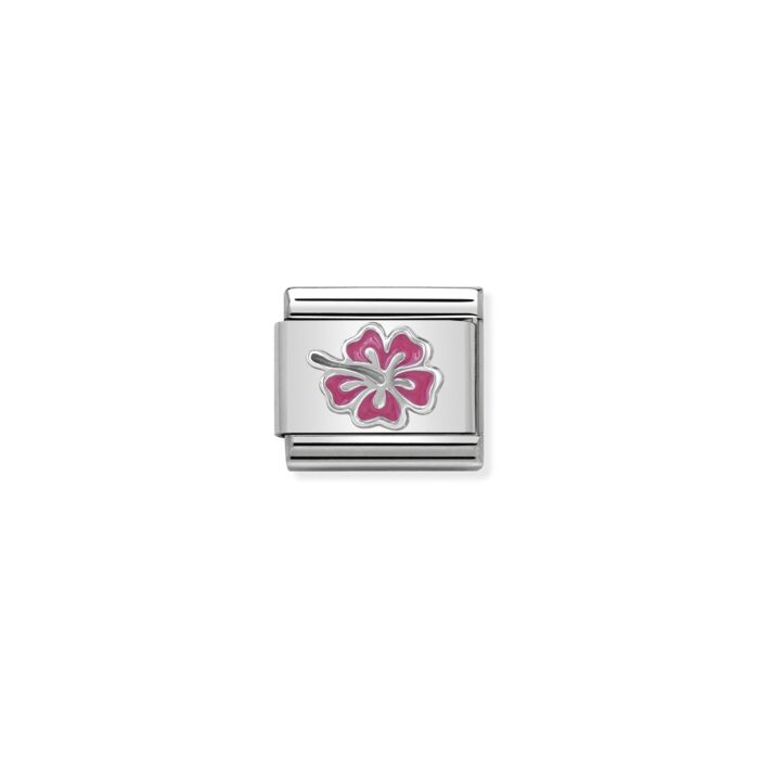 Nomination - COMPOSABLE CLASSIC SYMBOLS IN STAINLESS STEEL , ENAMEL AND 925 STERLING SILVER (24_HIBISCUS PINK)