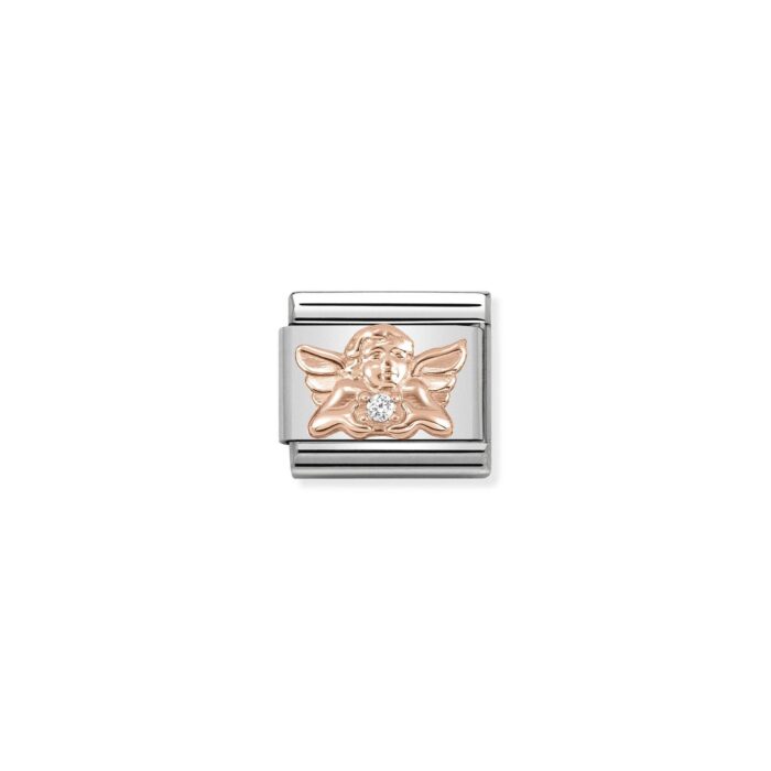 Nomination - COMPOSABLE CLASSIC SYMBOLS IN STAINLESS STEEL WITH 9K ROSE GOLD AND CZ (17_ANGEL OF FAMILY)