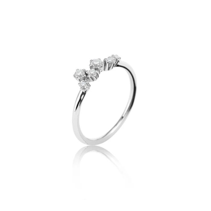 Noën - Sparkle ring i hvitt gull med diamanter, 0,20ct TW/SI