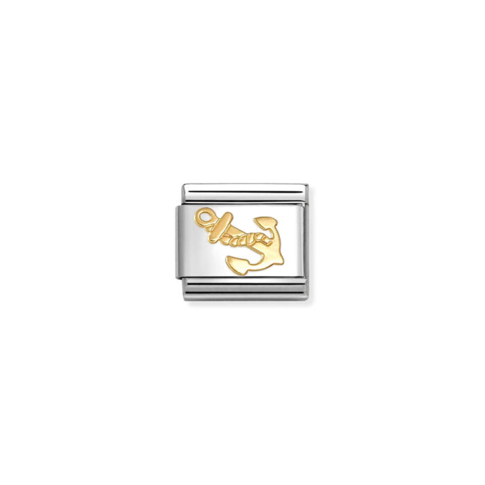 Nomination - Composable Classic SYMBOLS steel and 18k gold (62_NEW Anchor)