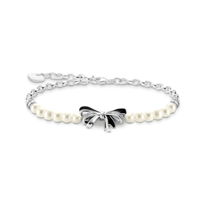 Thomas Sabo - Lovely Romance armbånd i sølv med ferskvannsperler og sløyfe