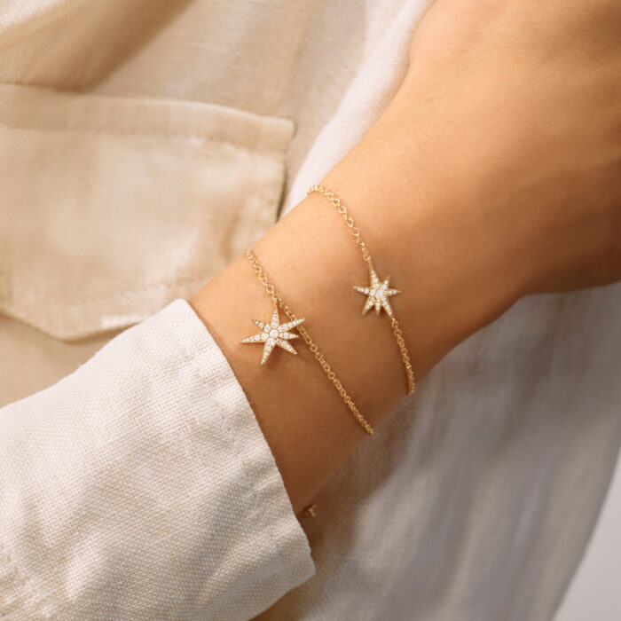 OLE LYNGGAARD COPENHAGEN - Funky Stars armbånd i 18k gult gull med 0,15ct diamanter