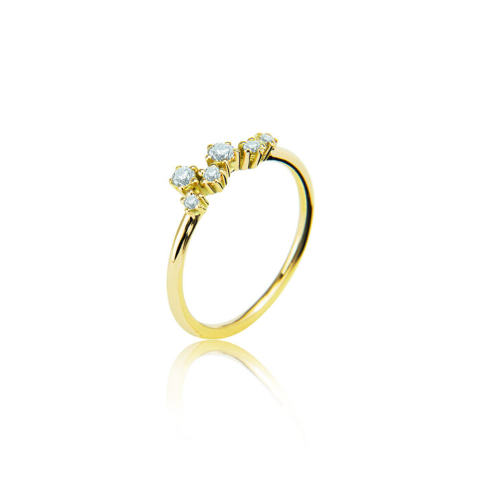 Noën - Sparkle ring i 14k gult gull med diamanter, 0,20ct TW/VS