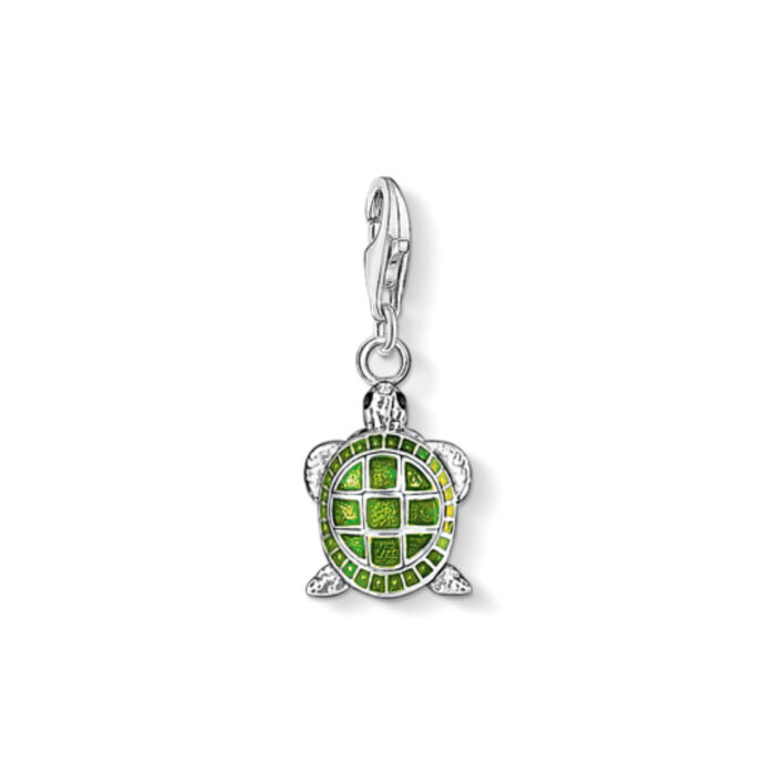 Thomas Sabo - Charm/anheng i sølv, grønn skilpadde