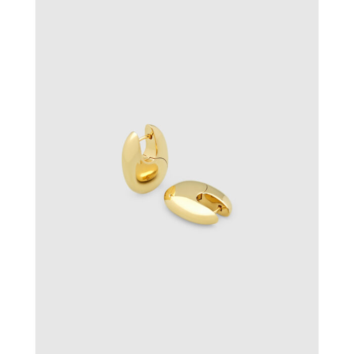 Tom Wood - Pebble Hoops Medium Gold