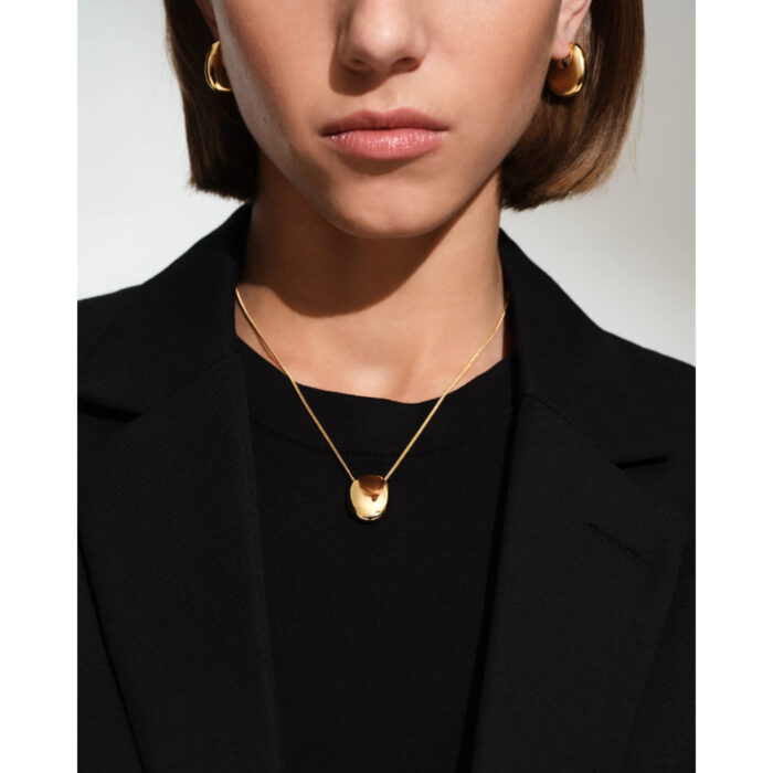 Tom Wood - Pebble Hoops Medium Gold