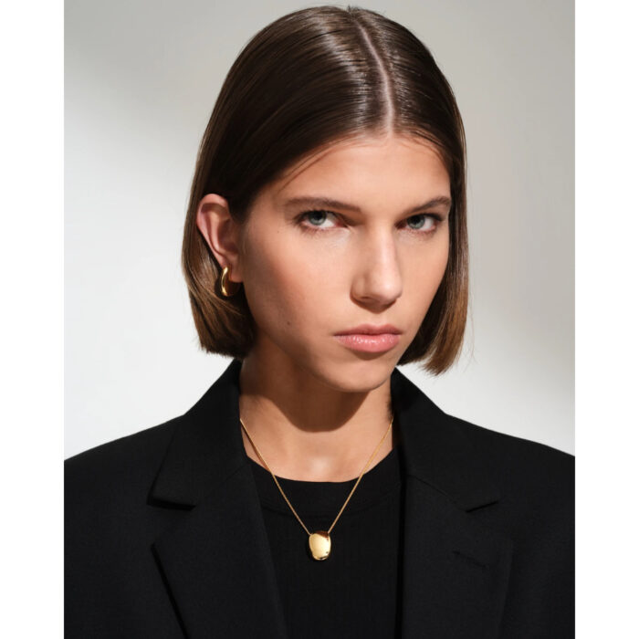 Tom Wood - Pebble Hoops Medium Gold