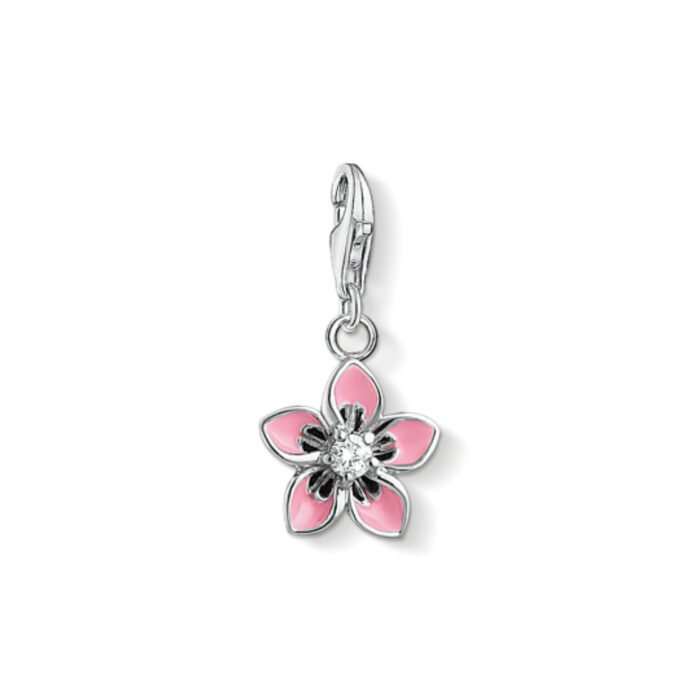 Thomas Sabo - Charm/anheng i sølv, rosa blomst