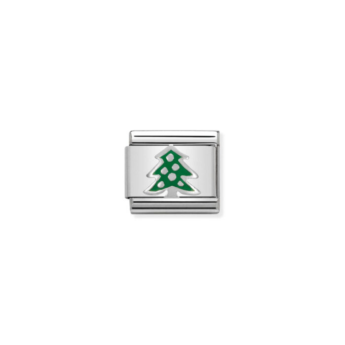 Nomination - Composable Classic SYMBOLS in stainless steel, enamel and 925 sterling silver (08_Christmas Tree)