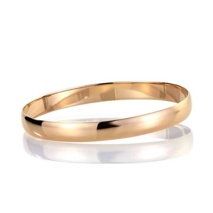 Espeland - Classic armring med buet profil i 14k gult gull