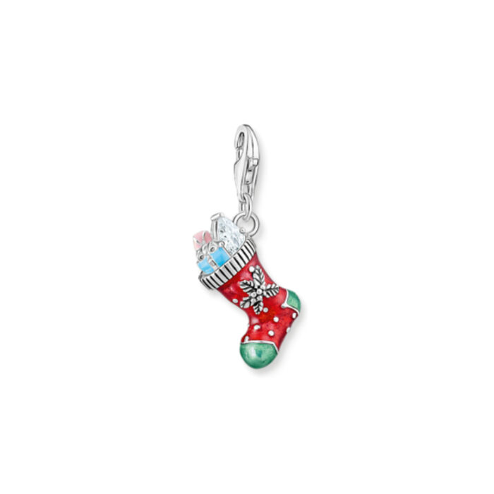 Thomas Sabo - Charm/anheng julestrømpe i sølv med emalje
