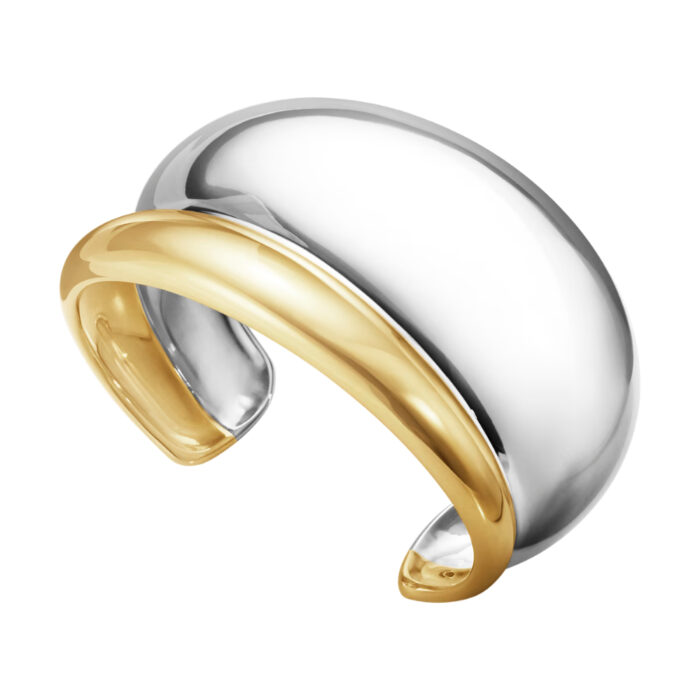 Georg Jensen - Curve Bangle Medium i sterlign sølv og 18k gult gull