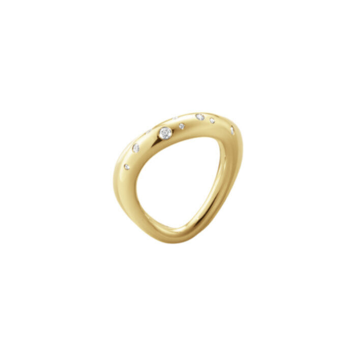 Georg Jensen - Offspring ring i 18k gult gull med diamanter 0,14ct TW/VS