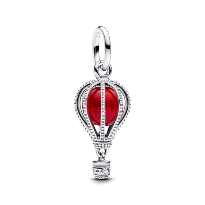 Pandora - Air balloon sterling silver dangle with red Murano glass