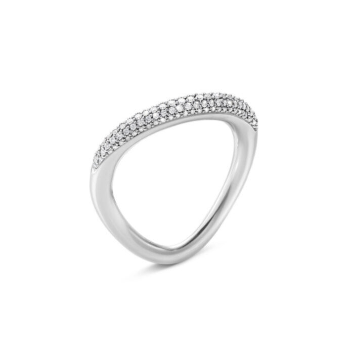 Georg Jensen - Offspring rin i sølv med diamanter pavè 0,29 ct TW/VS