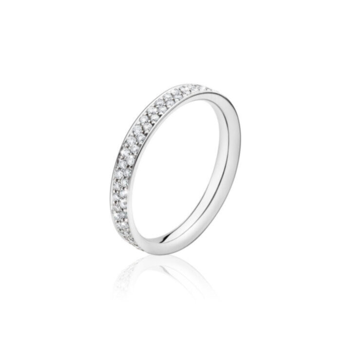 Georg Jensen - Magic ring i 18k hvitt gull med diamanter pavè 0,47ct TW/VS