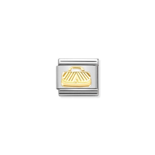 Nomination - Composable Classic SYMBOLS steel and 18k gold (48_Diamond-coated Bag)