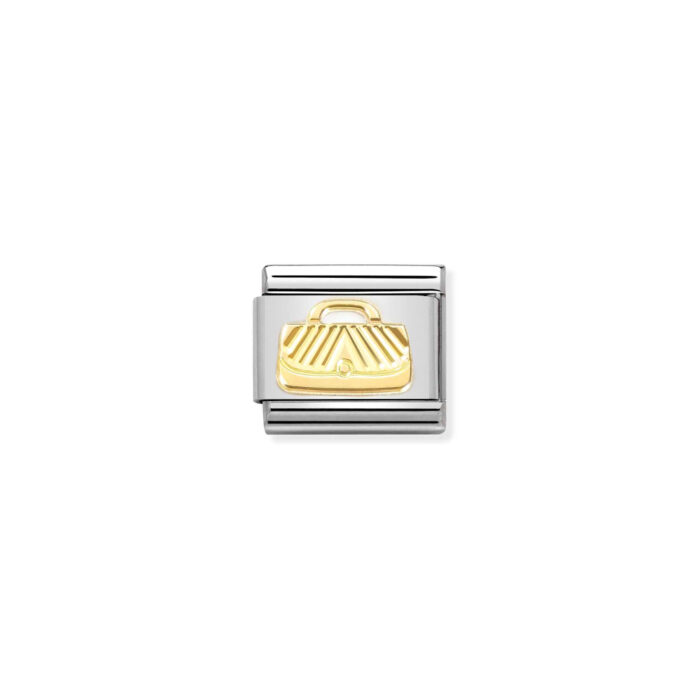 Nomination - Composable Classic SYMBOLS steel and 18k gold (48_Diamond-coated Bag)