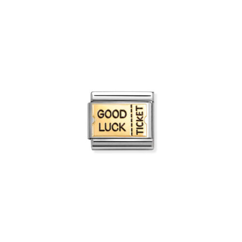 Nomination - Composable Classic PLATES steel , enamel and 18k gold (72_Fortune card)