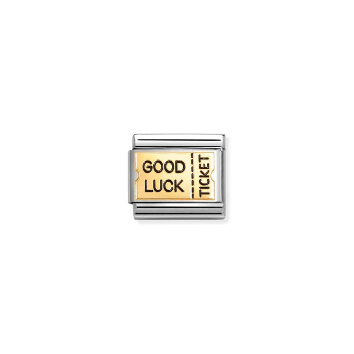 Nomination - Composable Classic PLATES steel , enamel and 18k gold (72_Fortune card)