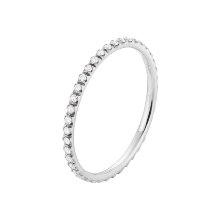 Georg Jensen - Signature diamant ring i 18k hvitt gull