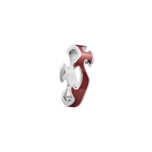 Georg Jensen - Fusion senterring i 18k hvitt gull, rød