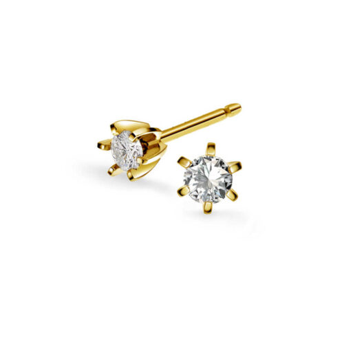 NC Christophersen - Superstar ørepynt i 14k gult gull med diamanter 0,20ct TW/SI