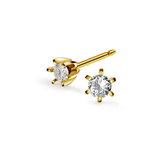 NC Christophersen - Superstar ørepynt i 14k gult gull med diamanter 0,20ct TW/SI