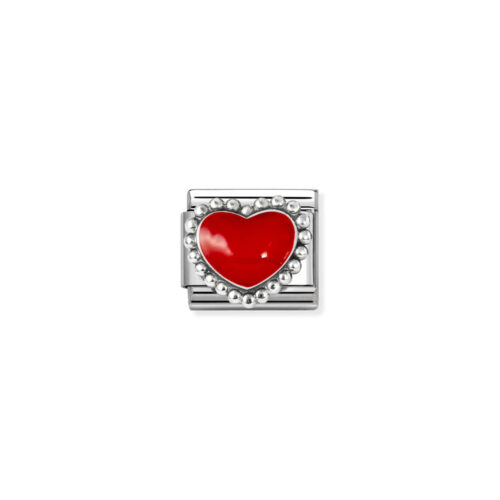 Nomination - Composable Classic SYMBOLS in stainless steel, enamel and 925 sterling silver (39_Red raised heart)